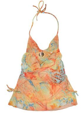 Outcast Arabi Mini Dress in Teal Malta